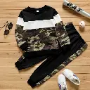 Ensemble 2 pièces sweat-shirt et pantalon camouflage pour garçon